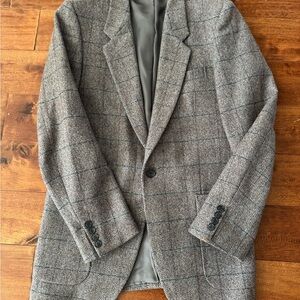 Vintage Yves Saint Laurent Gray Plaid Blazer
